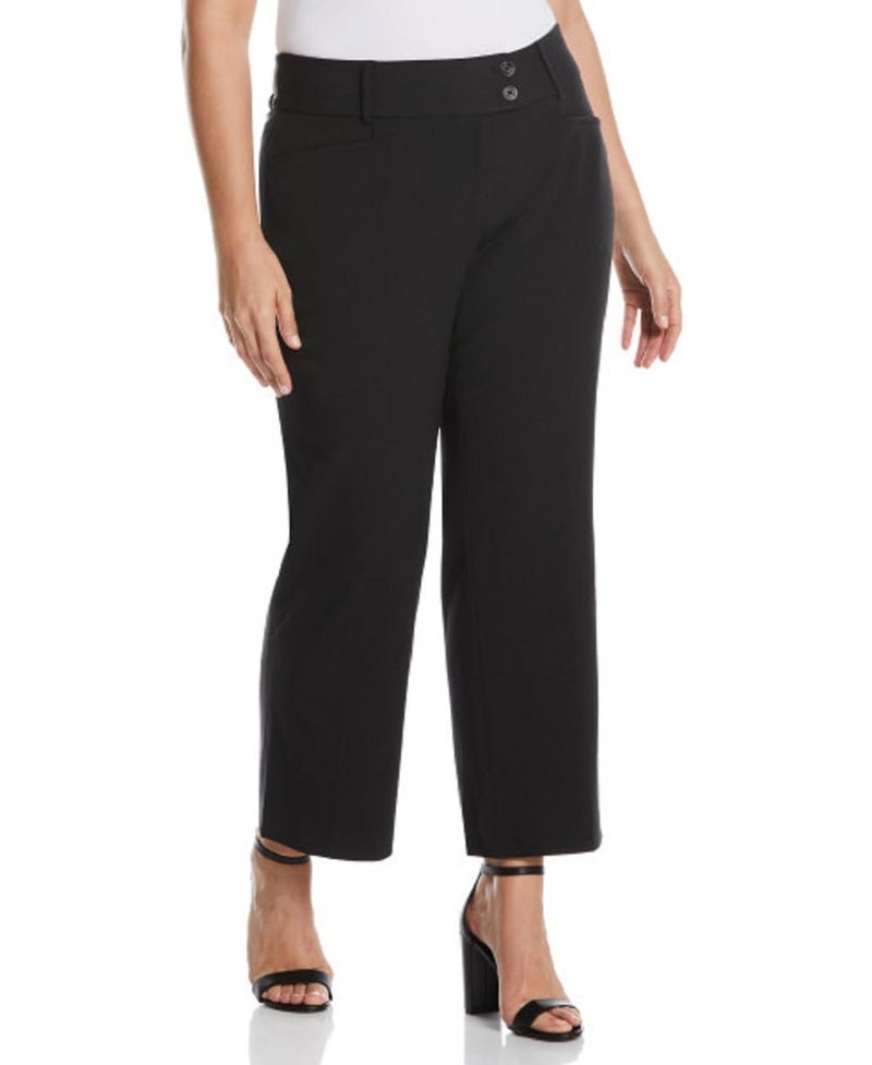 Rafaella Women's Plus Size Gabardine Bootcut Dress Curvy Fit Pants